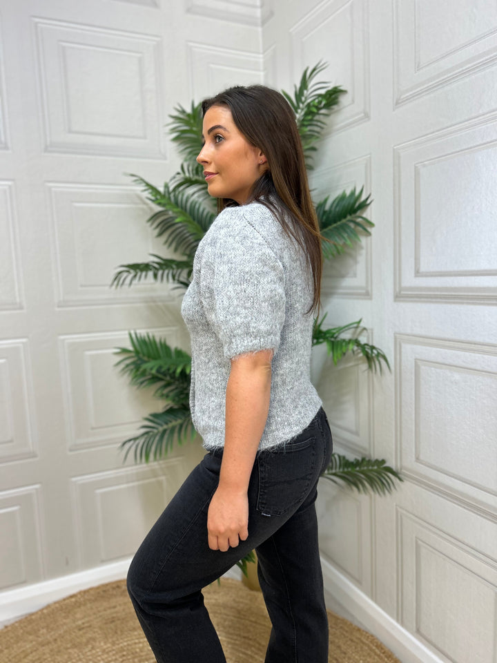 Kaffe Kaemilie Evi Grey Melange Cardigan