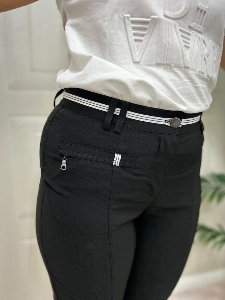 Pinns 378CT Black Ankle Grazer Trouser