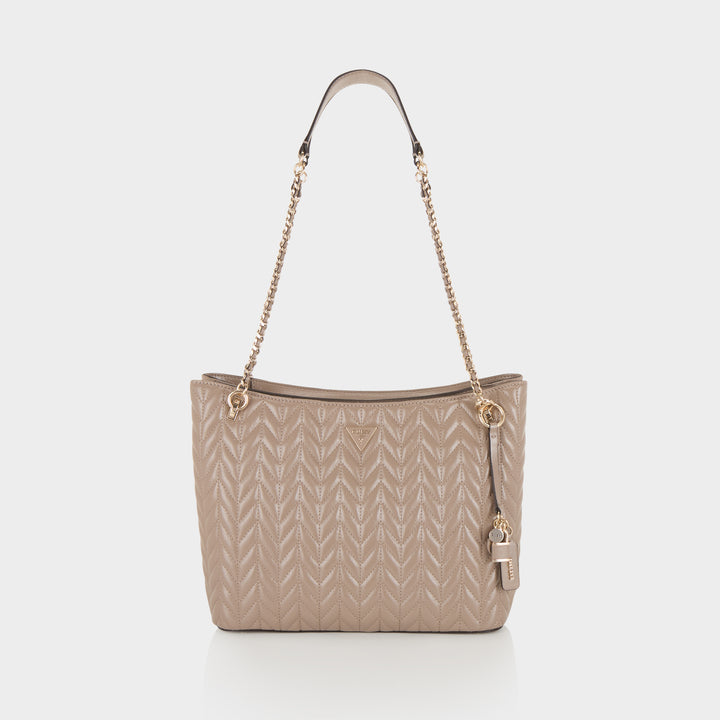 Guess Cheryl Quilted Shopper Bag | Dark Taupe