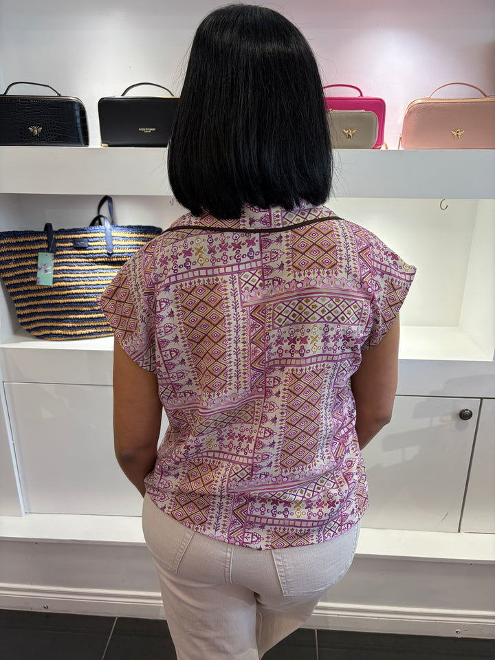 Goa Goa Yelina Pink Patch Print Top