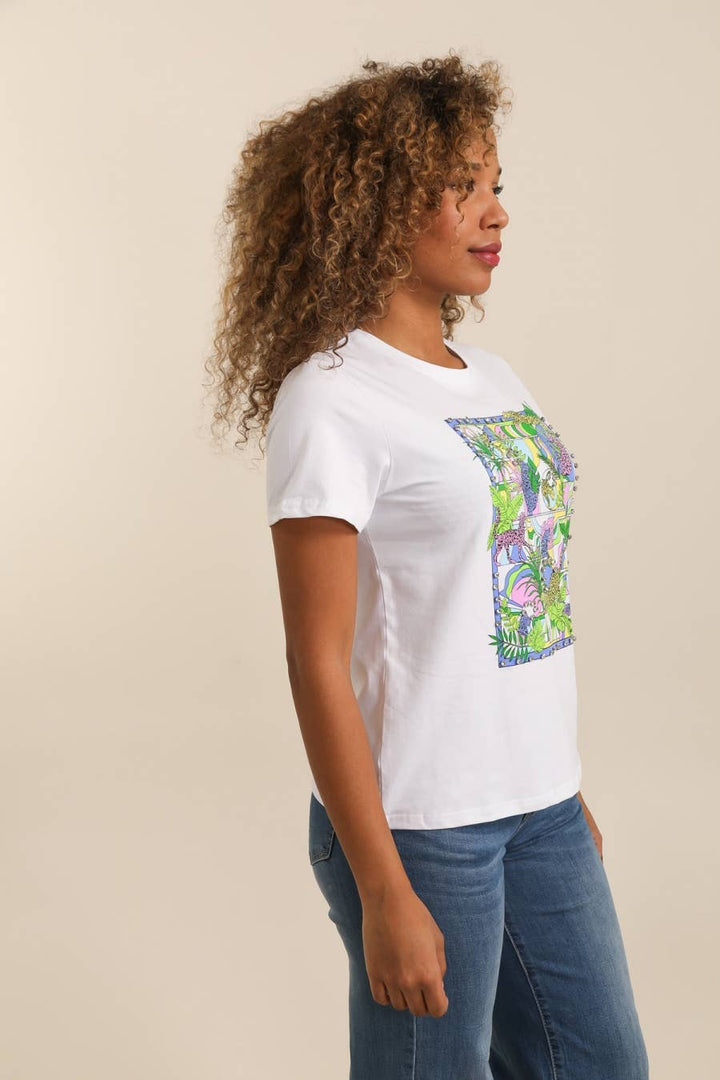 Attrait Jungle Cotton White T-Shirt Pre Order