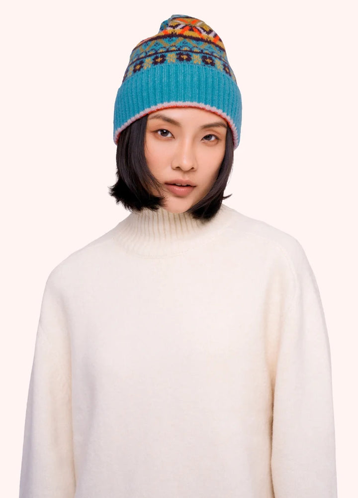 Powder Fair Isle Beanie | Teal Mix