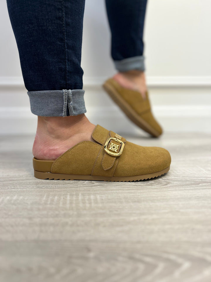 Guess Galavanta Brown Mules