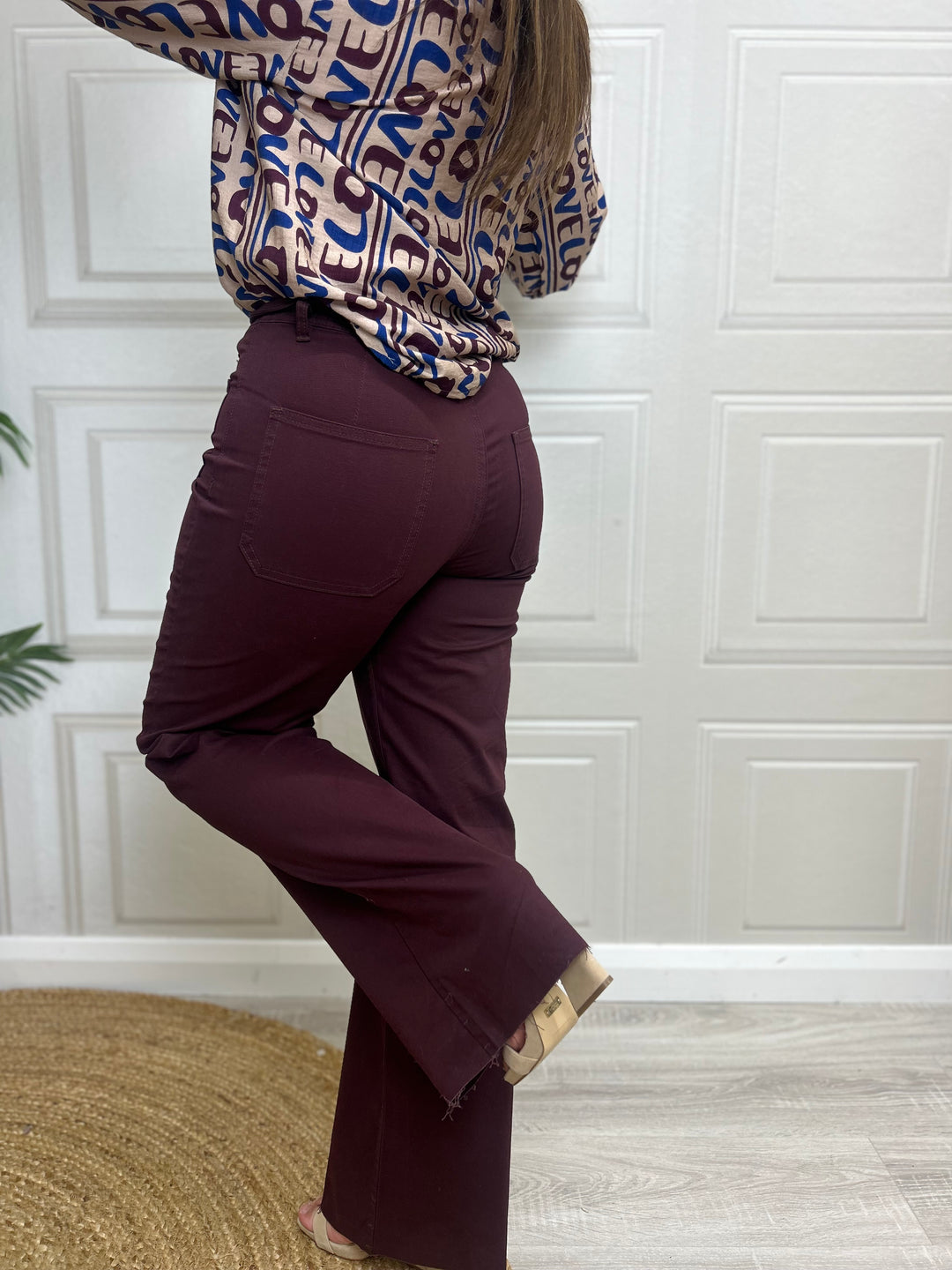 Costa Mani Hepburn Wine Pants