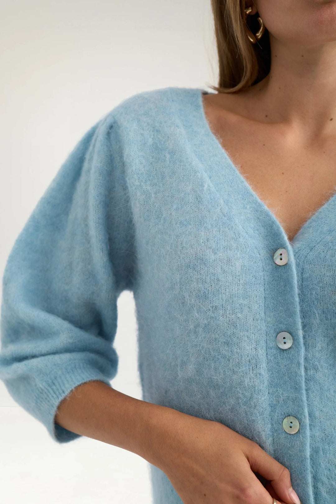 Numph Nusuri Brushed SS Cardigan | Forget Me Not