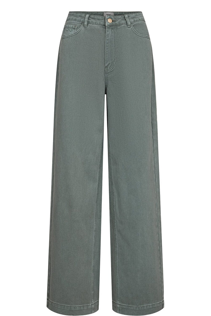 Numph Nuhamilton High Rise Wide Leg Jeans | Washed Sea Green Denim