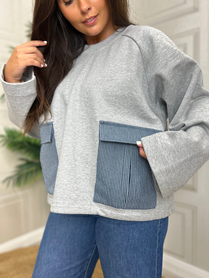 Numph Nuzhelly Sweat Med Grey Mel