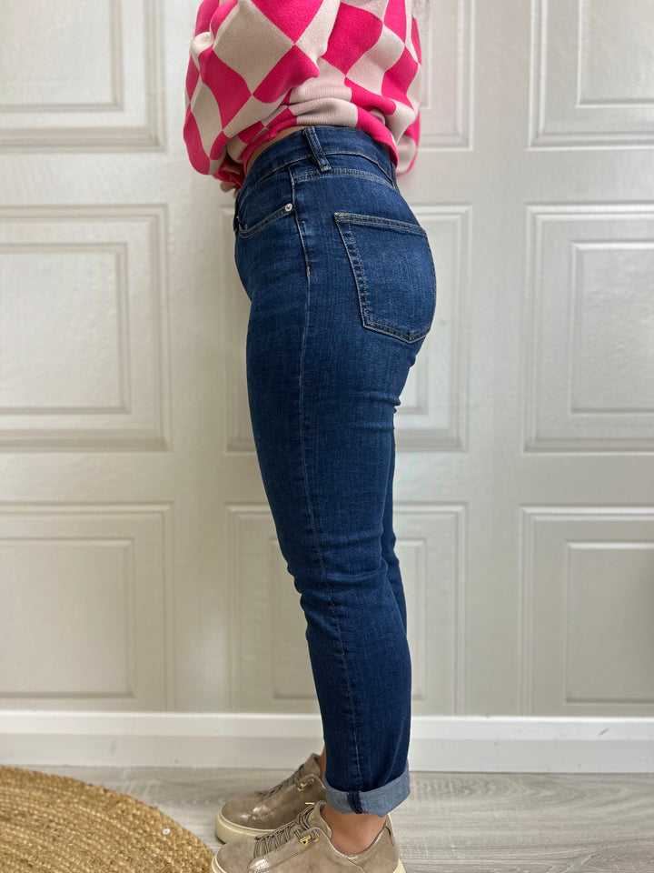 French Connection Stretch Cigarette Ankle Mid Wash Denim