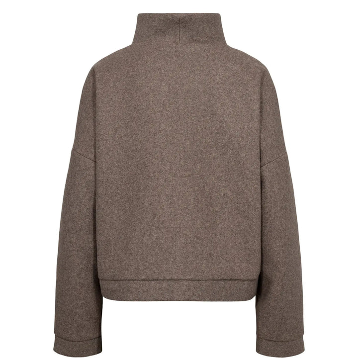 Numph Nukimla Zip Jacket | Deep Taupe Melange