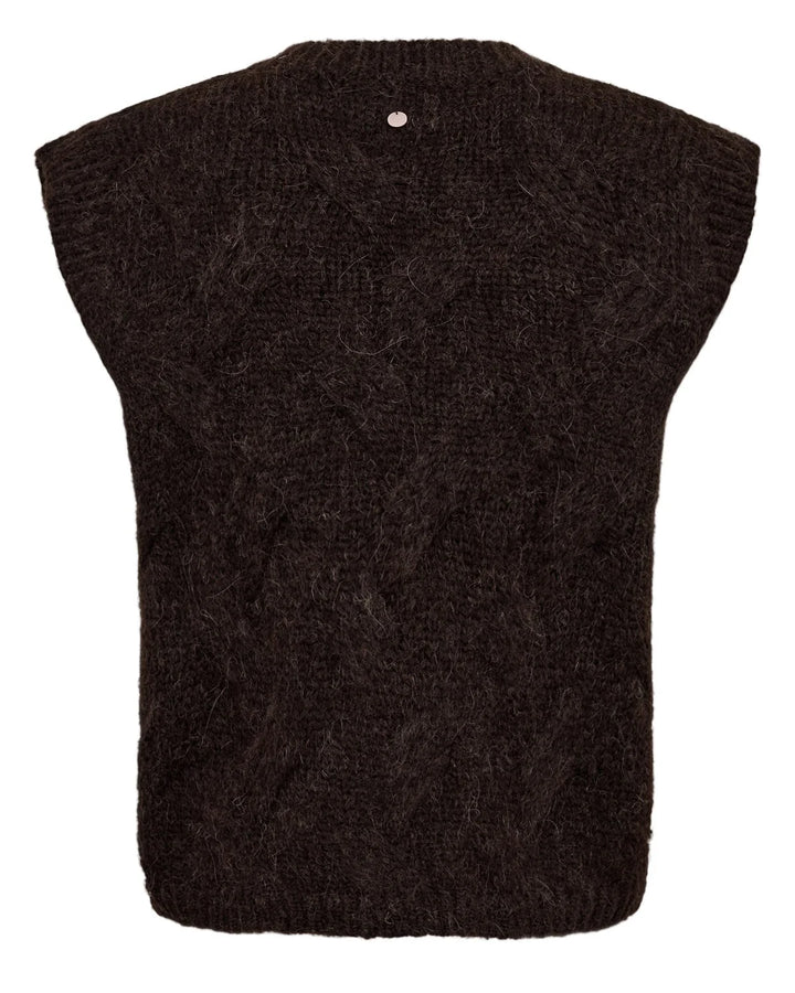 Numph Nualmas Knitted Vest | Black Coffee