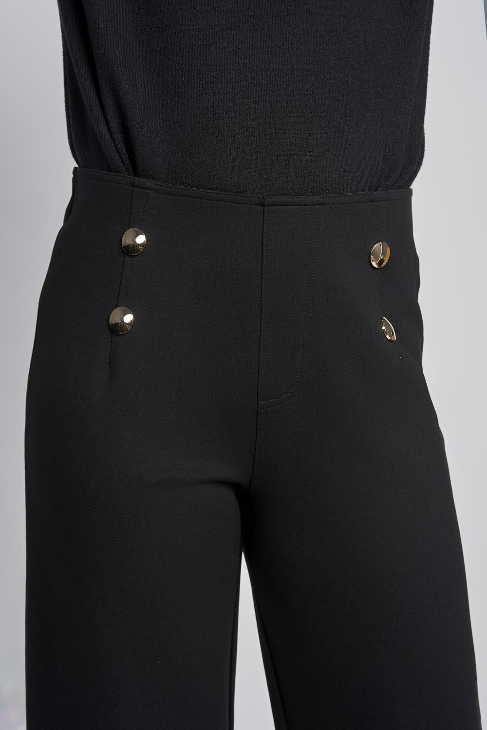 Pinns Black Wide Leg Ponte Trousers | 610T