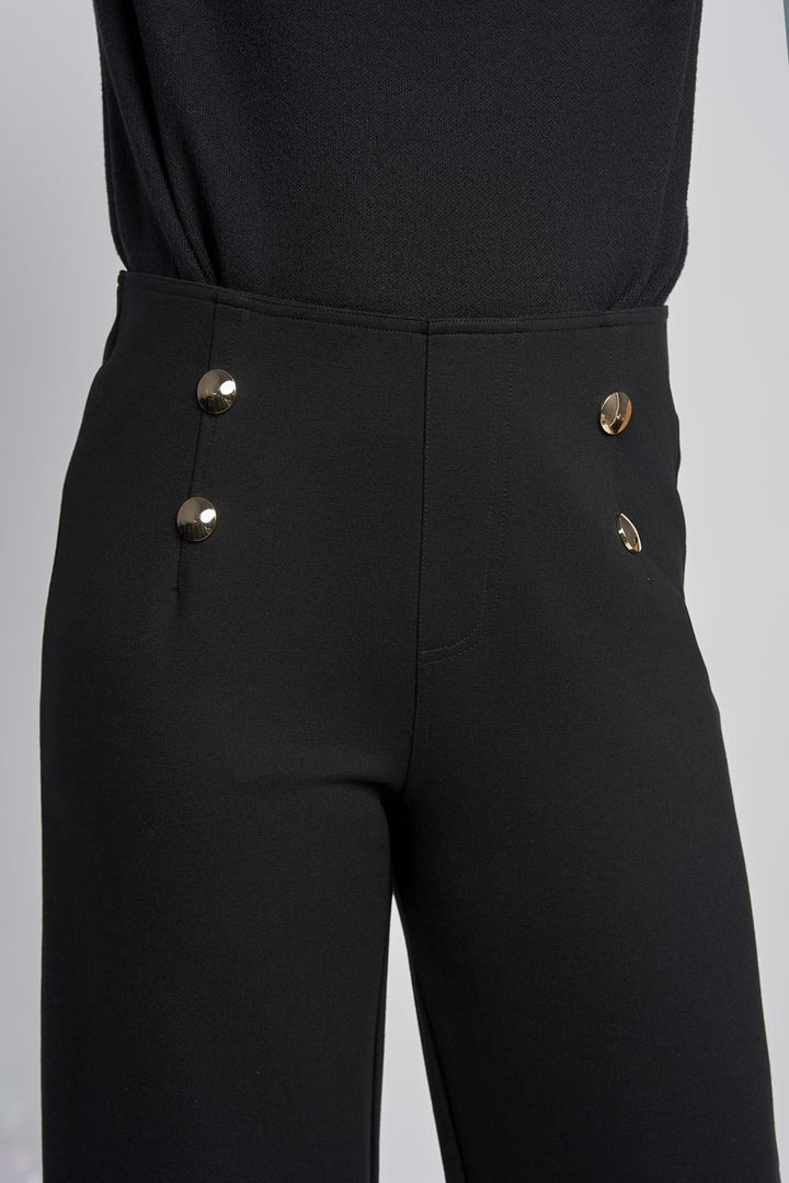 Pinns Black Wide Leg Ponte Trousers | 610T