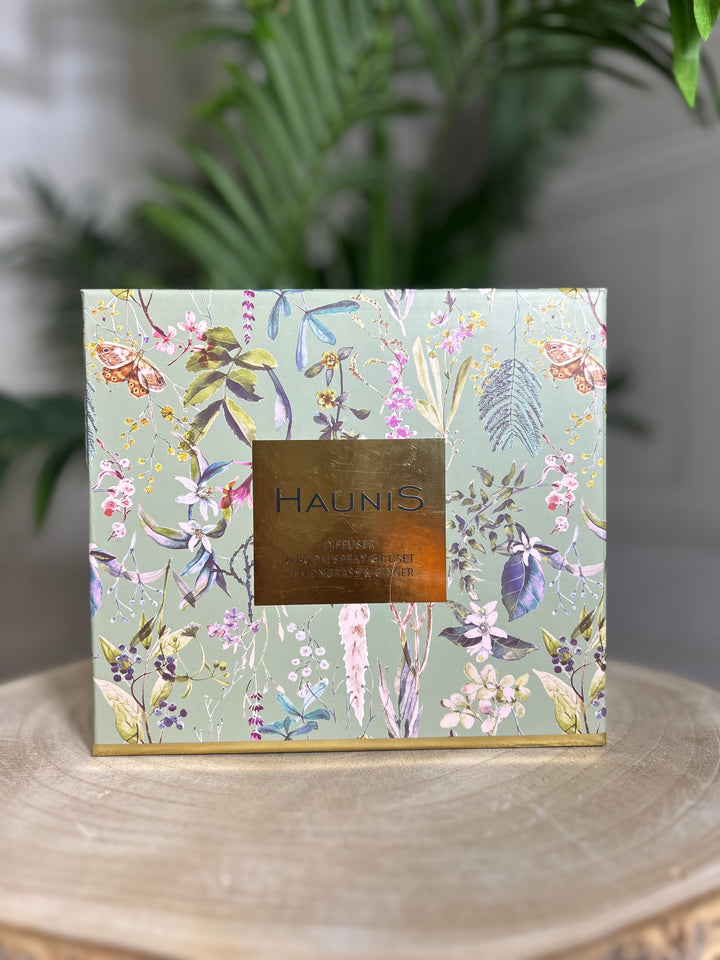 Haunis Diffuser &amp; Room Spray Gift Set | Lemongrass &amp; Ginger