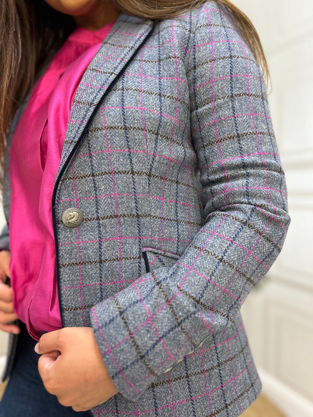 Bariloche Caparra Grey/Pink Striped Blazer