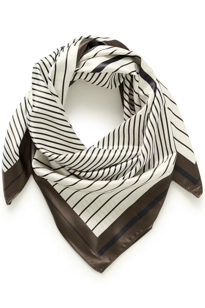 Kaffe Kascarfina Black/Chalk/Coffee Bean Scarf