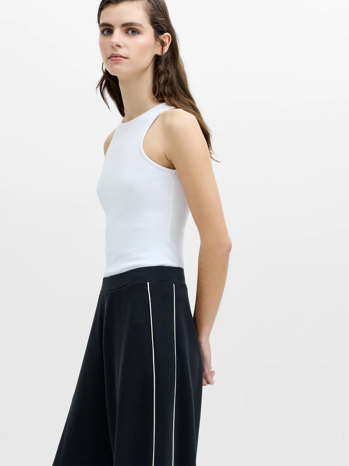 French Connection Wren Side Stripe Dark Grey Wide Leg Joggers