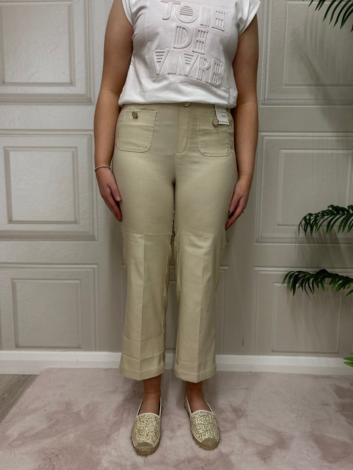 Pinns 638C ECRU Wide Leg Culotte