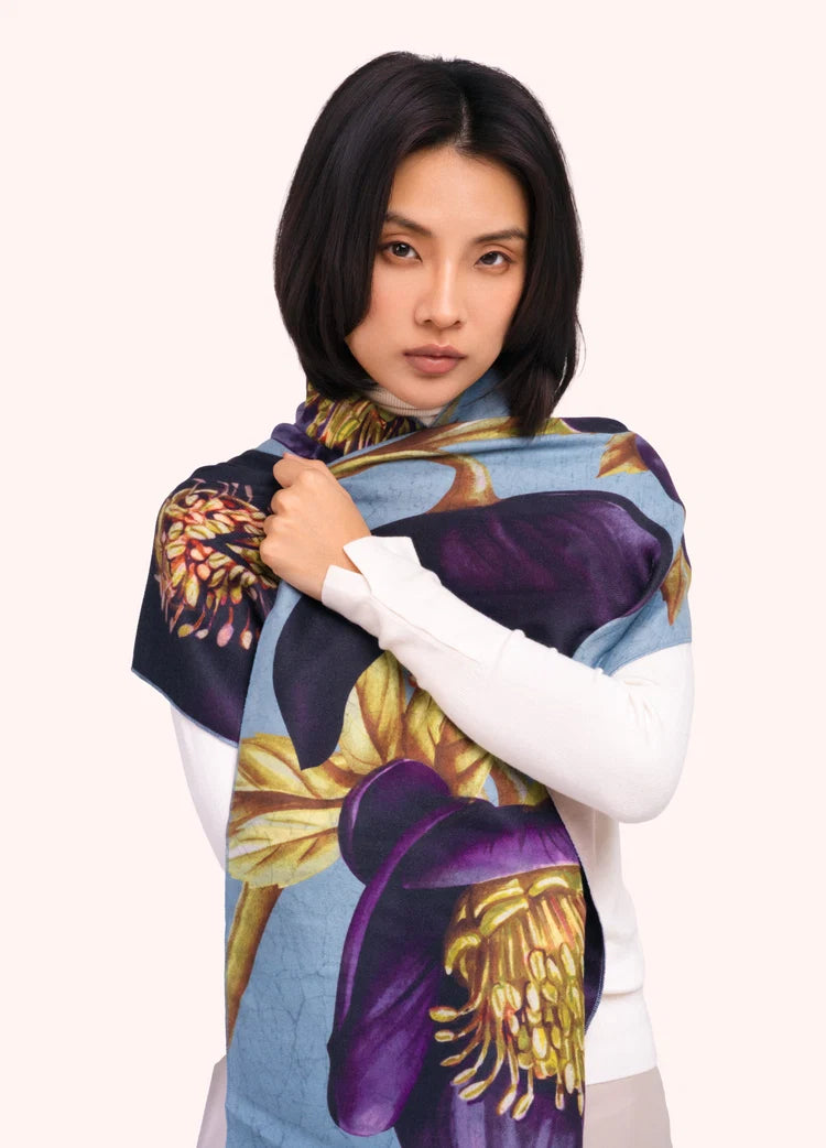 Powder Hellebore Lux Print Scarf