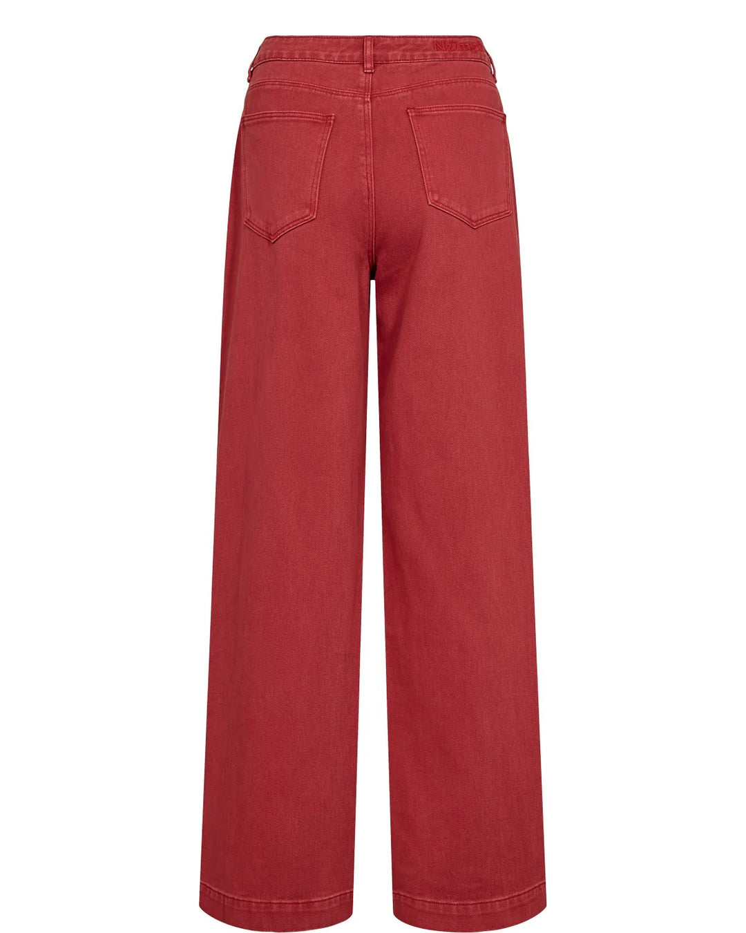 Numph Nuhamilton High Rise Wide Jeans | Washed Mulberry Red Denim