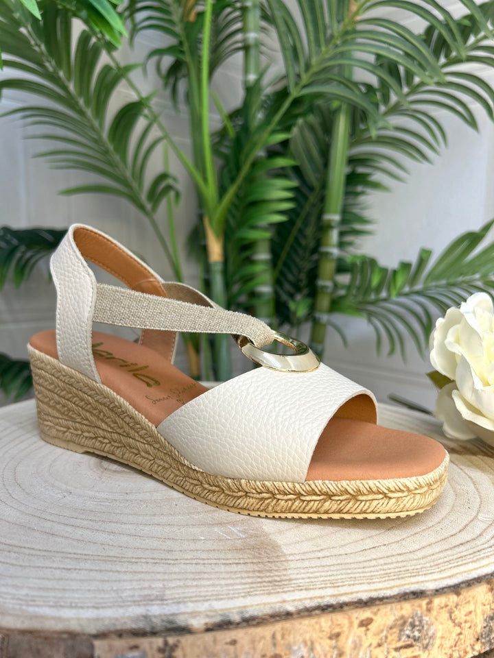 Marila Iber Oxford Beige Last Lino Sandal