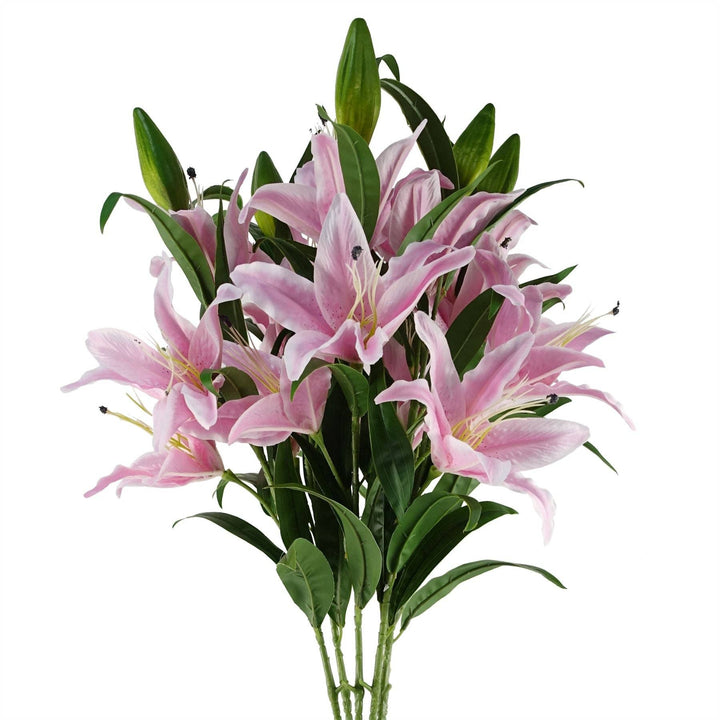 Artificial Flowers Large Pink Lily Stem 100cm