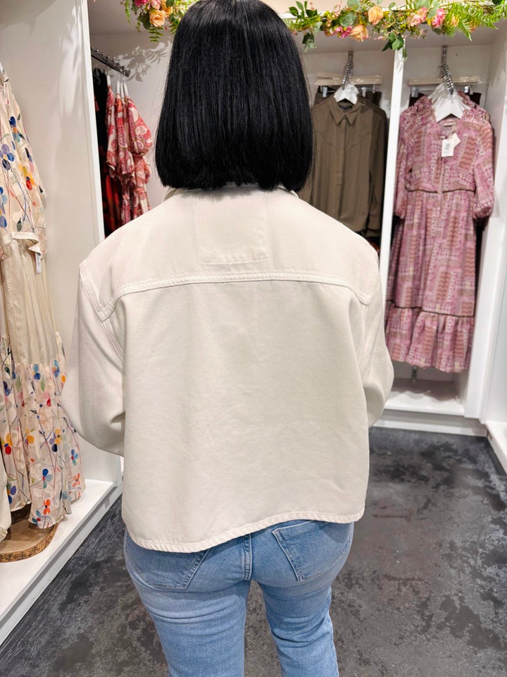 Salsa White Denim Jacket With Hem Detailing
