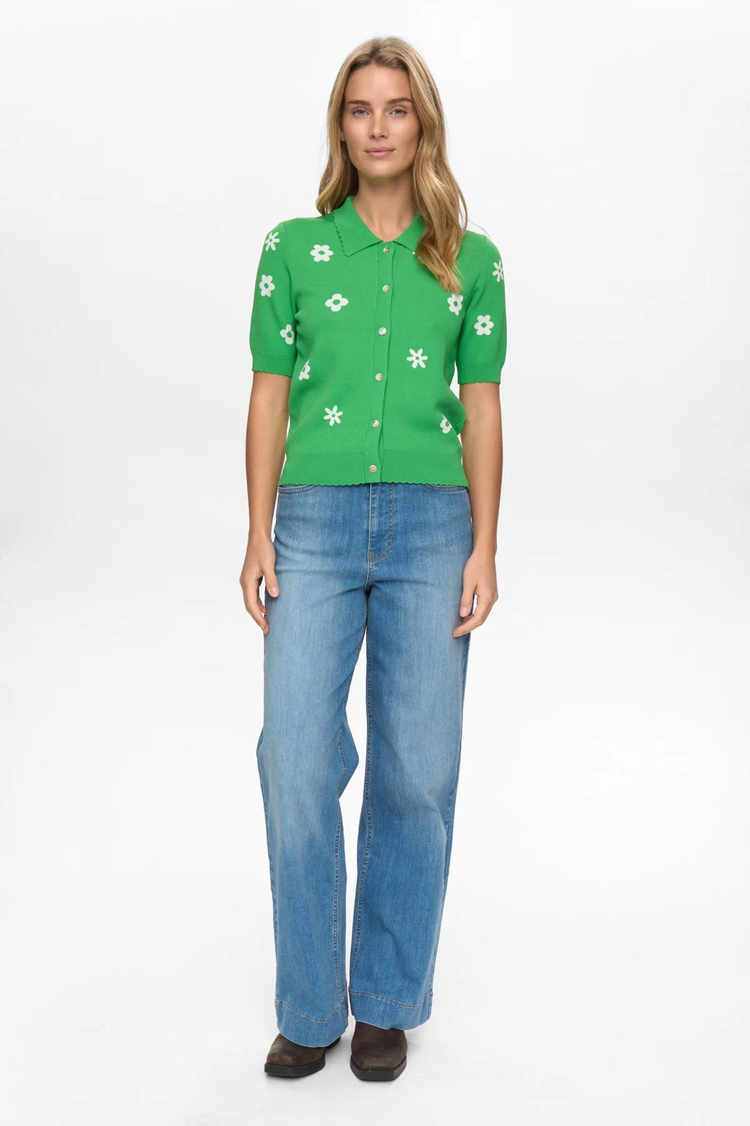 Numph Numargitta Cardigan Vibrant Green