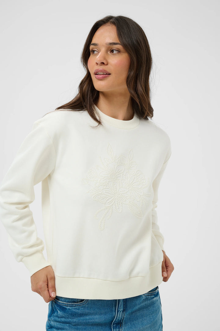 Kaffe Kadeliva Sweatshirt | Whisper White