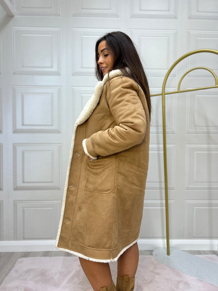 Numph Nuelliot Reversible Coat Cognac