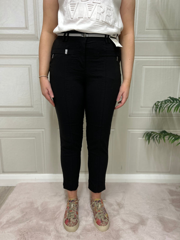 Pinns 378CT Black Ankle Grazer Trouser