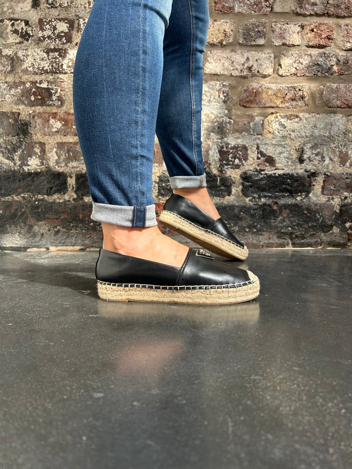 Guess Black Jolandon Leather Espadrille
