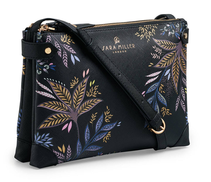 Sara Miller Zip Crossbody Black Botanic