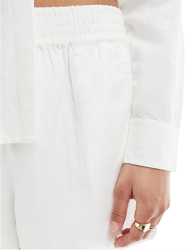 French Connection Birdie White Linen Shorts