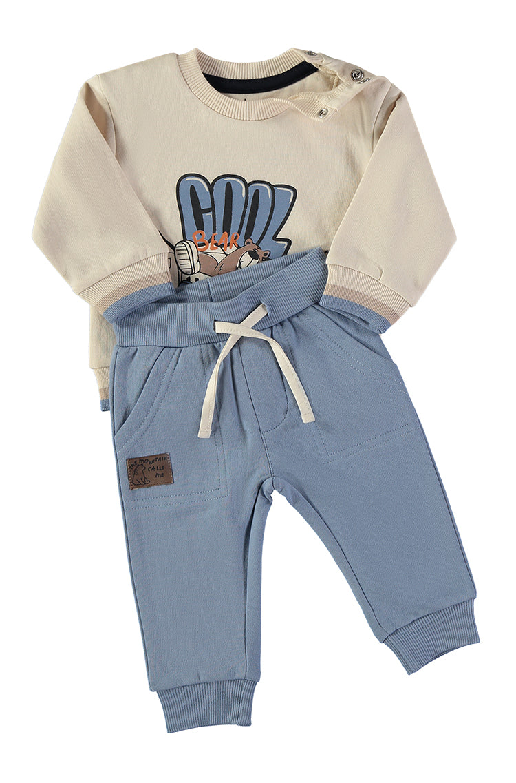 Babybol Baby Boy Cool Bear Skateboard Sweatshirt &amp; Joggers 2-Piece Set