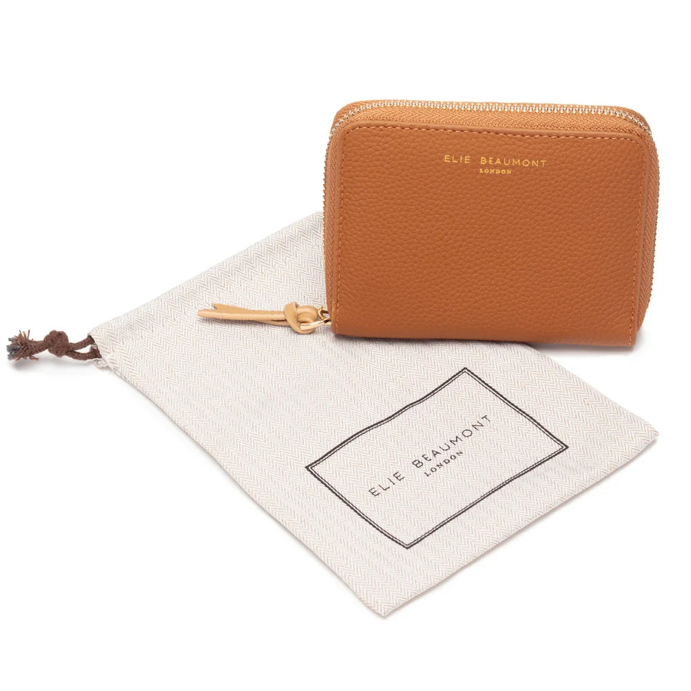 Elie Beaumont Zipper Purse | Tan/Coffee