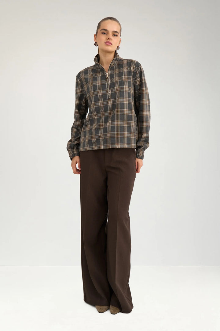 Numph Nukamala Zip Shirt | Grey Melange