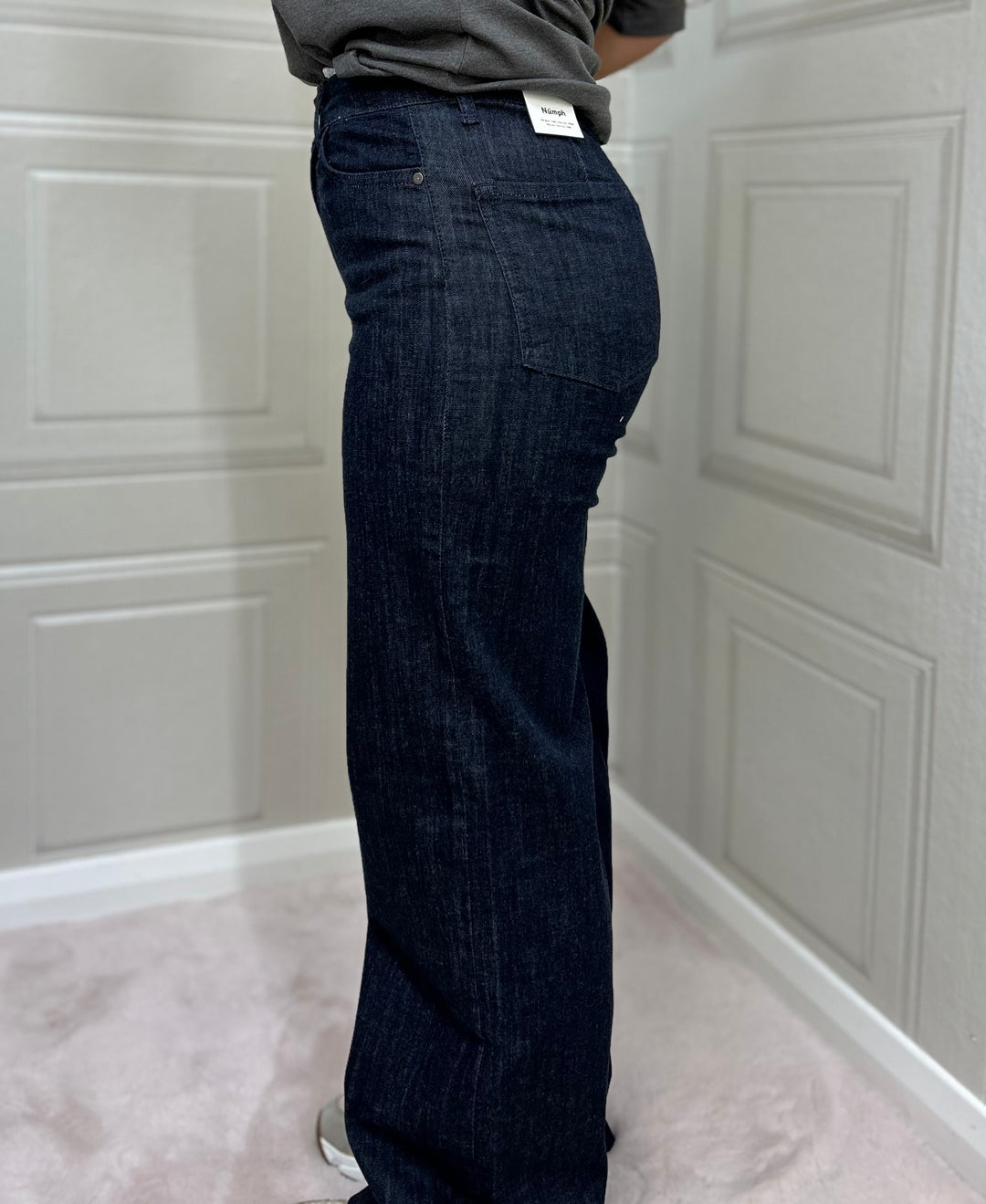 Numph Nuparis Long Pants Dark Blue Denim