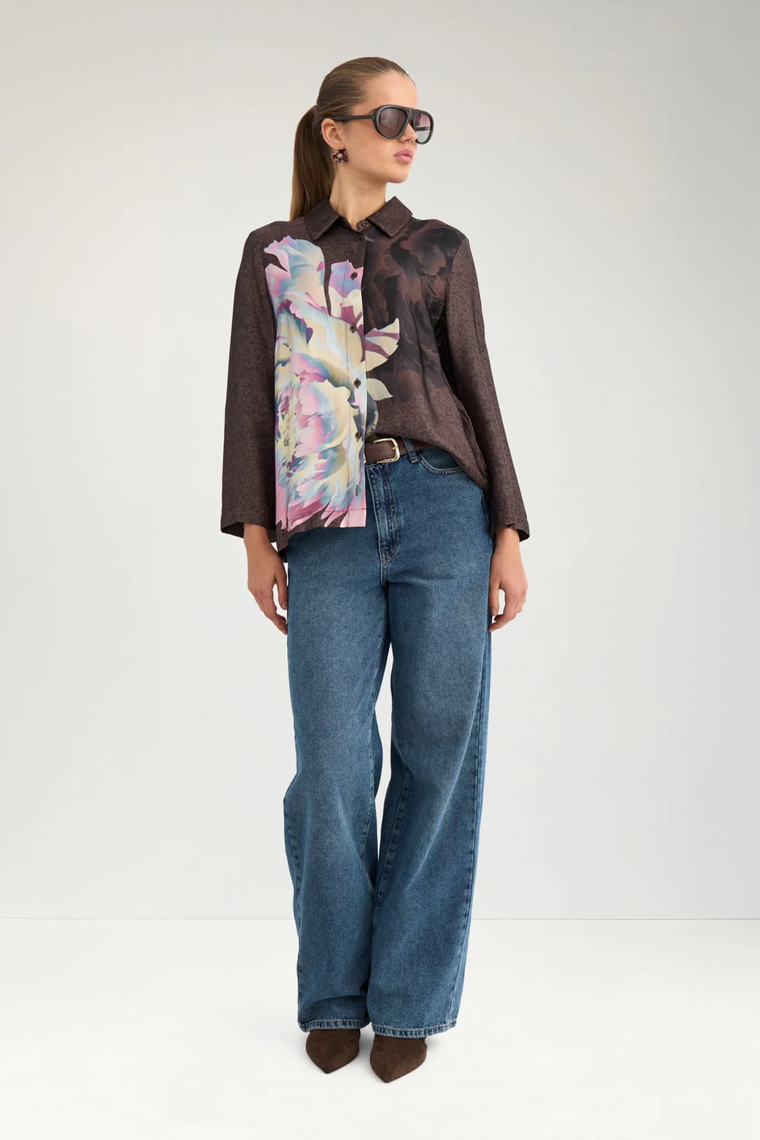Numph Nucrisa Boxy Shirt | Black Coffee