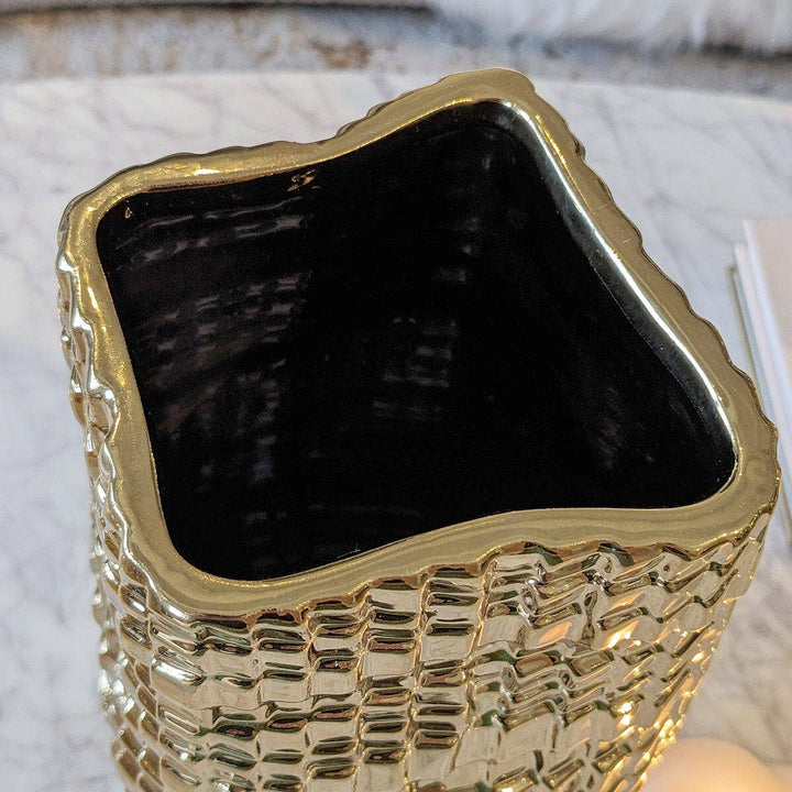 Vieste Large Gold Abstract Vase
