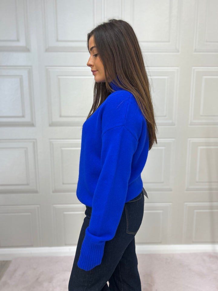 Twins Keystone Royal Blue Long-Sleeved Pullover with Stand Up Collar
