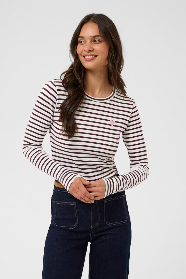 Kaffe Kaliddy T-Shirt | Chalk/Fudge