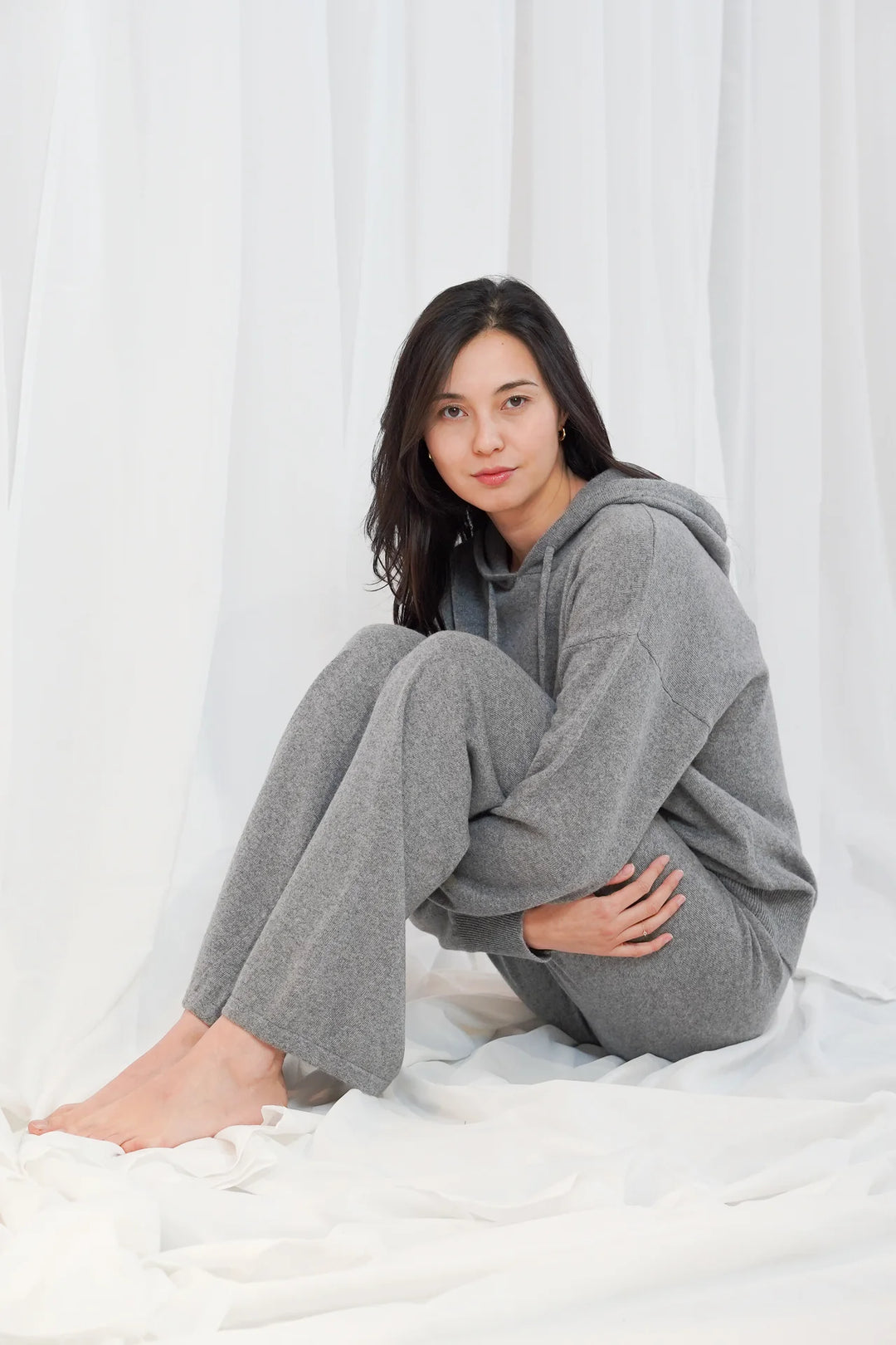 Twins Alcatraz Long Sleeve Hoodie | Mottled Grey