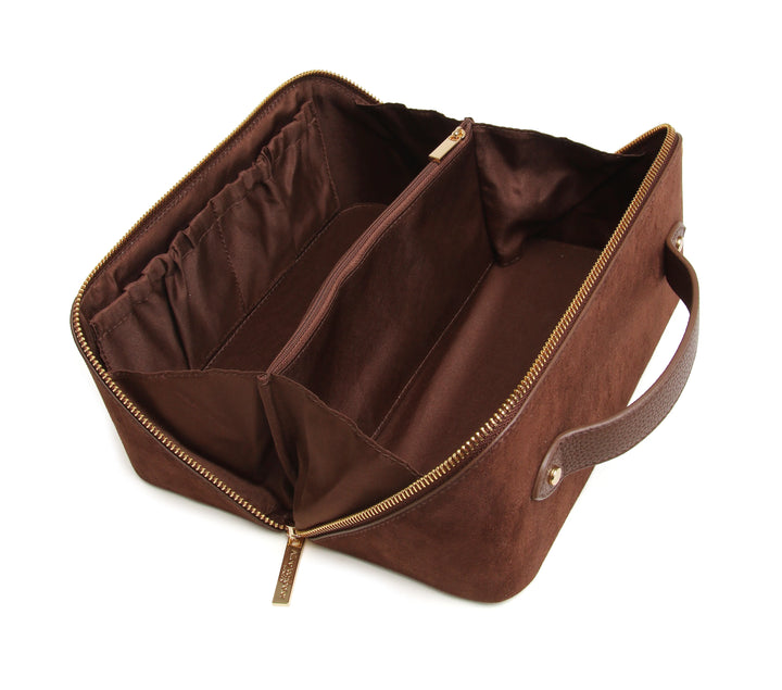 Alice Wheeler Suede Kensington Train Case | Chocolate