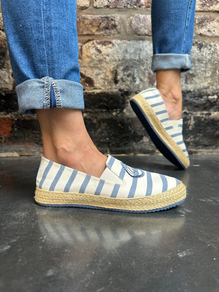 Gant Raffiaville Cotton Canvas White/Blue Espadille