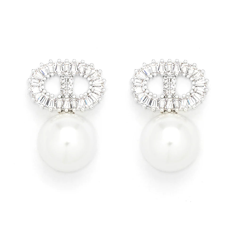 Knight &amp; Day Alma Silver Faux Pearl Earrings