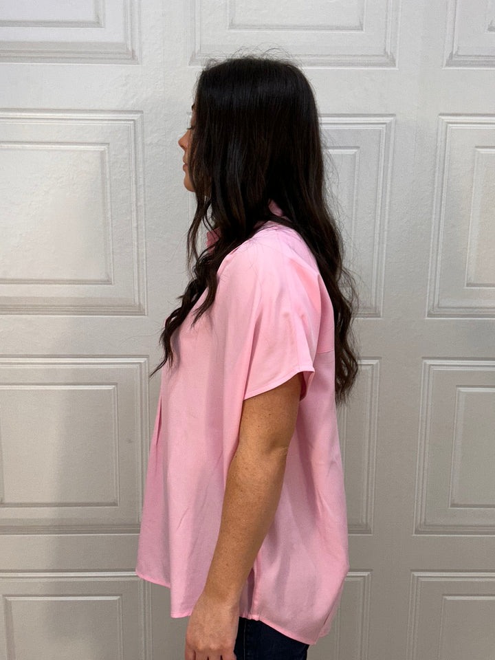 French Connection Strawberry Shake Cap Sleeve Top