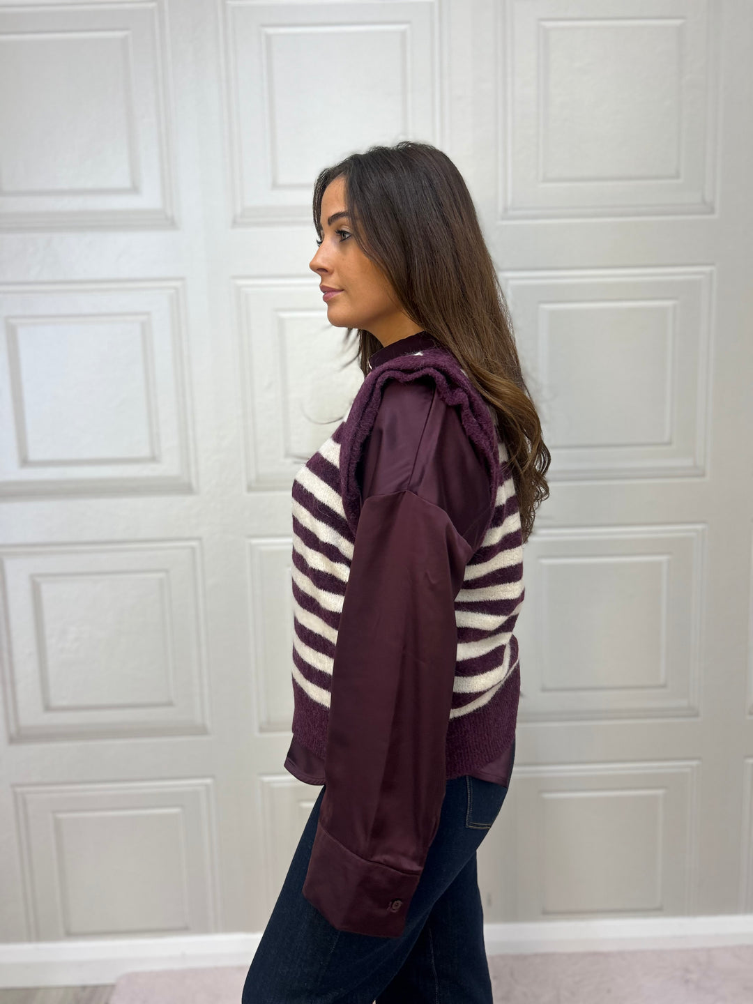 Numph Nuciara Riette Stripe Vest Wine Tasting