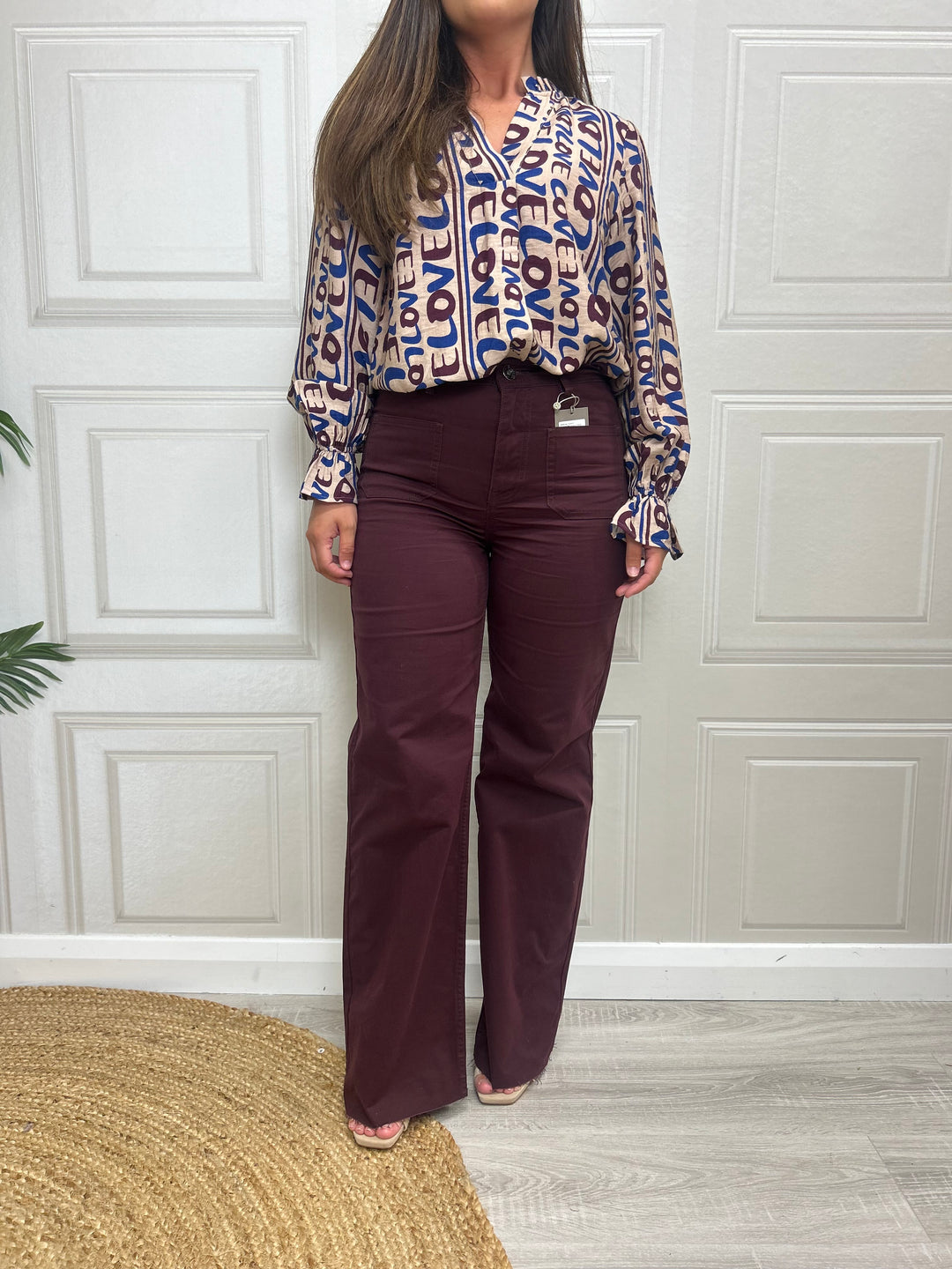 Costa Mani Hepburn Wine Pants