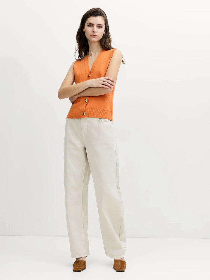 French Connection Missy Knit Orange Waistcoat