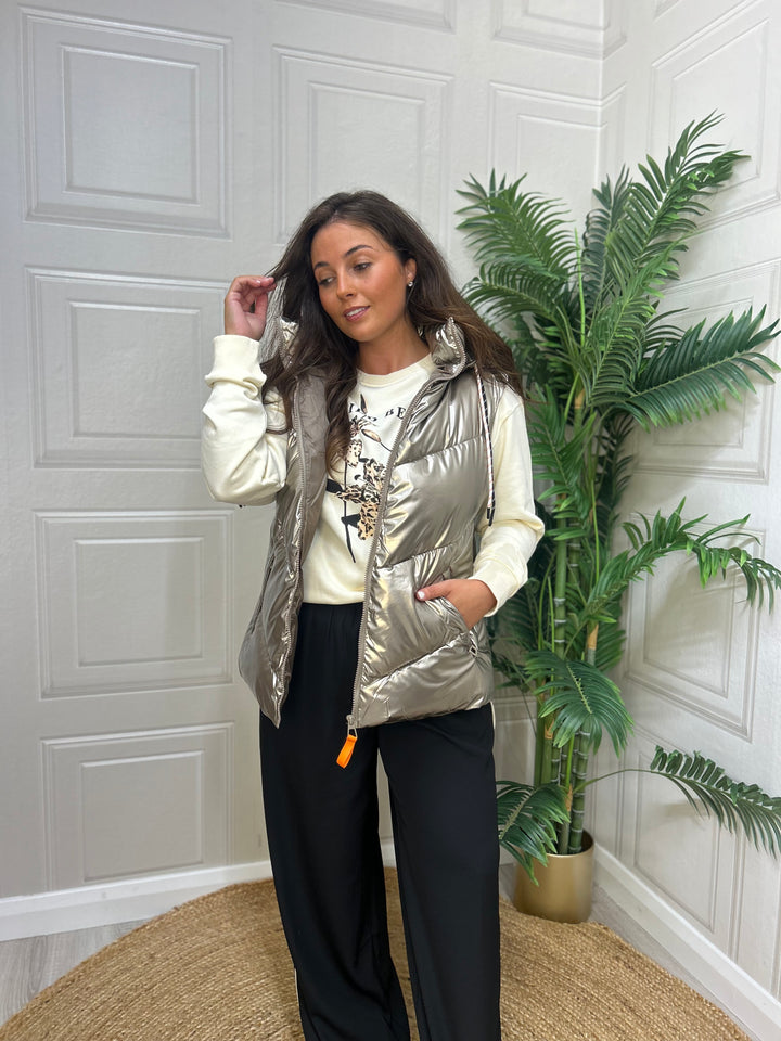 Roya Sleeveless Jacket Gold